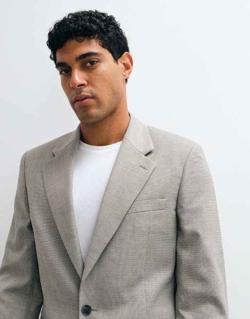 ASOS DESIGN - Chaqueta de traje gris claro lavable de corte slim de mezcla de lana, 5 de 5