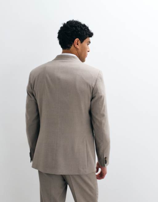 ASOS DESIGN - Chaqueta de traje gris microtexturizada de corte slim, 2 de 5