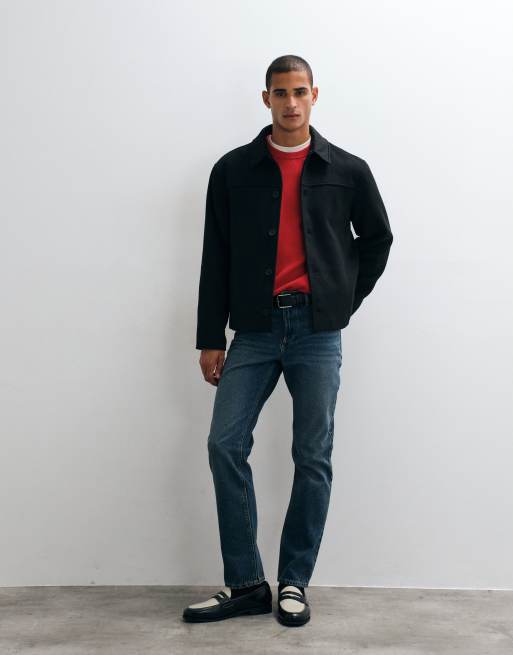 ASOS DESIGN - Chaqueta efecto lana negra, 4 de 5