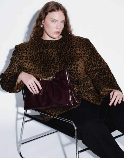 ASOS DESIGN - chaqueta formal corta sin cuello en piel de poni - view 1