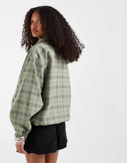 ASOS DESIGN - Chaqueta Harrington de estilo casual a cuadros con cuello alzado, 3 de 4