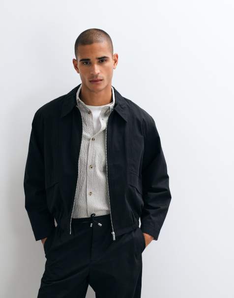 ASOS DESIGN chaqueta harrington elegante de conjunto en negro de algodón - view 1