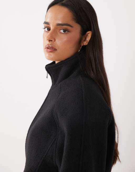 ASOS DESIGN - chaqueta harrington formal con cremallera frontal y lana en negro, 2 de 4