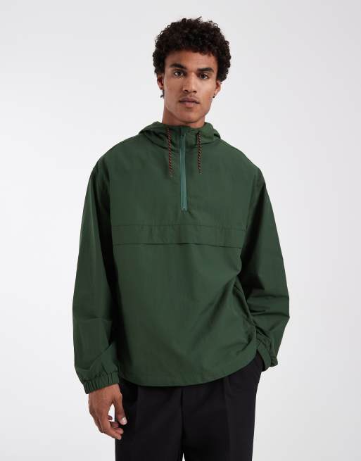 ASOS DESIGN - chaqueta impermeable tipo anorak stormMAX™ en verde oscuro