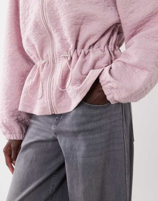 ASOS DESIGN chaqueta jacquard entallada en la cintura en rosa, 3 de 4