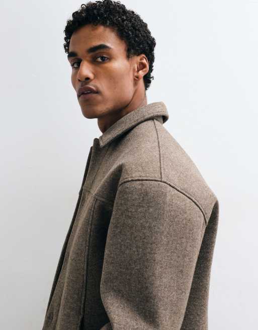 ASOS DESIGN chaqueta polar texturizada extragrande en marrón, 4 de 5