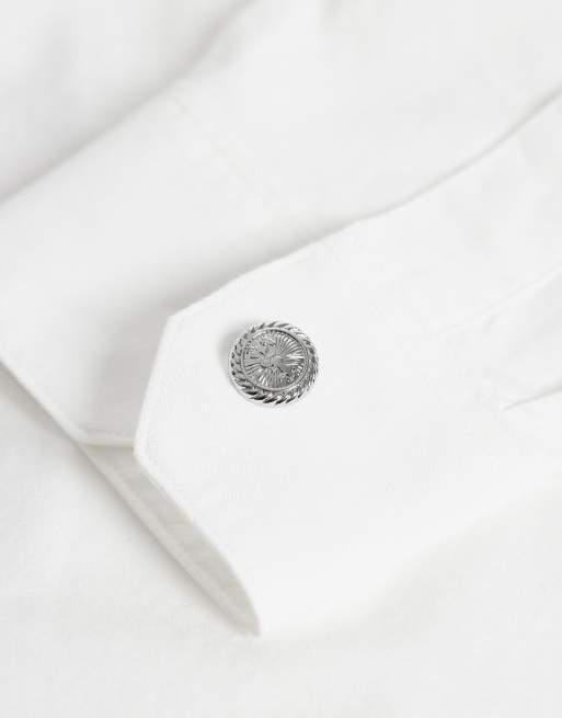 ASOS DESIGN - Chariot - Manchetknopen met muntvorm in zilver, 3 van 3