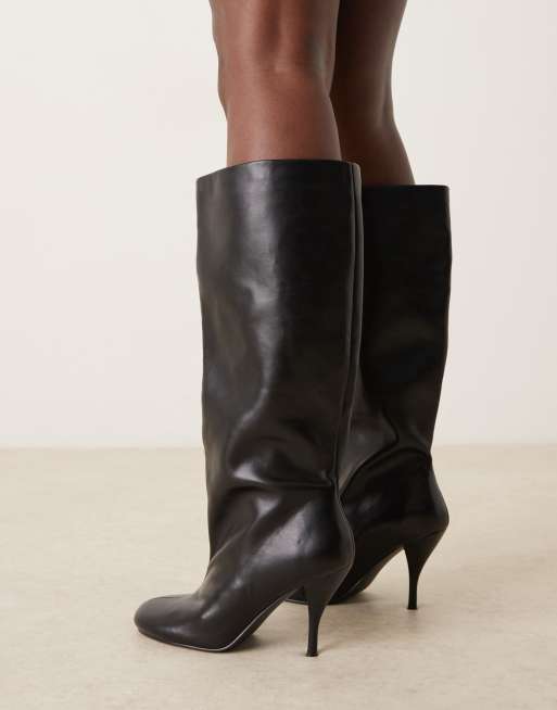 ASOS DESIGN - Charisma - Stivali al ginocchio neri ampi con tacco, 2 di 4