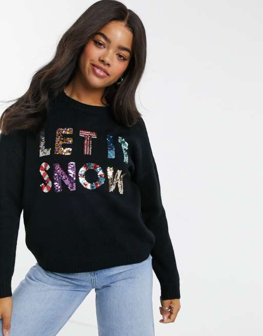 Sequin christmas jumper on sale womens