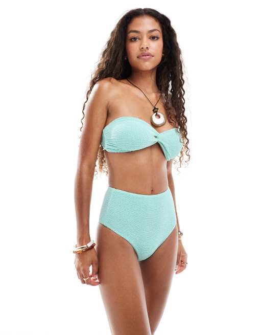 ASOS DESIGN – Charlene – Teksturowany miętowy dół od bikini
