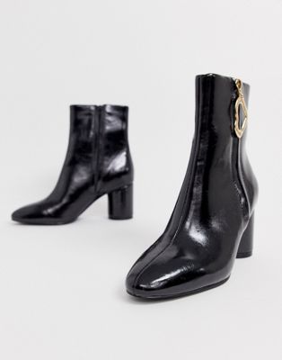 black smart ankle boots
