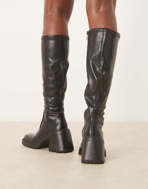 ASOS DESIGN – Charly – Czarne kozaki do kolan na obcasie, 4 z 4