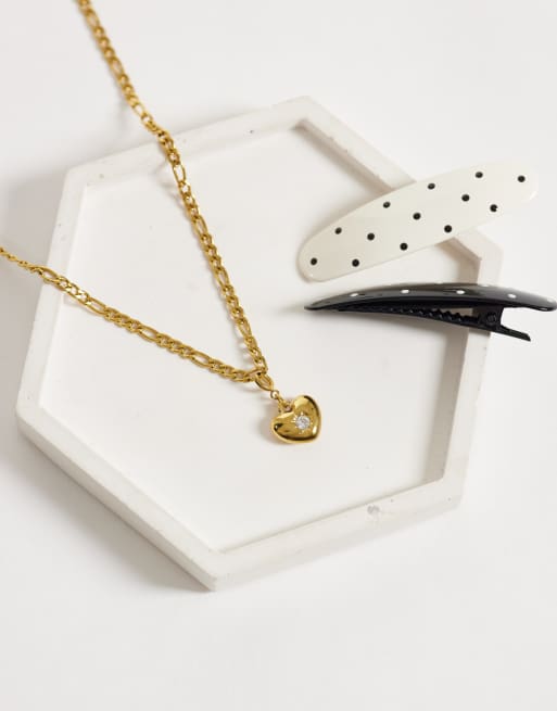 ASOS DESIGN charm a cuore intercambiabile in acciaio inossidabile impermeabile color oro, 2 di 4