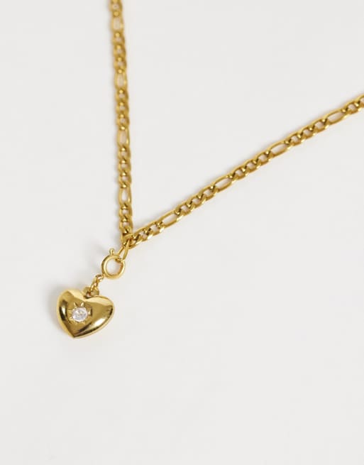 ASOS DESIGN charm a cuore intercambiabile in acciaio inossidabile impermeabile color oro, 3 di 4