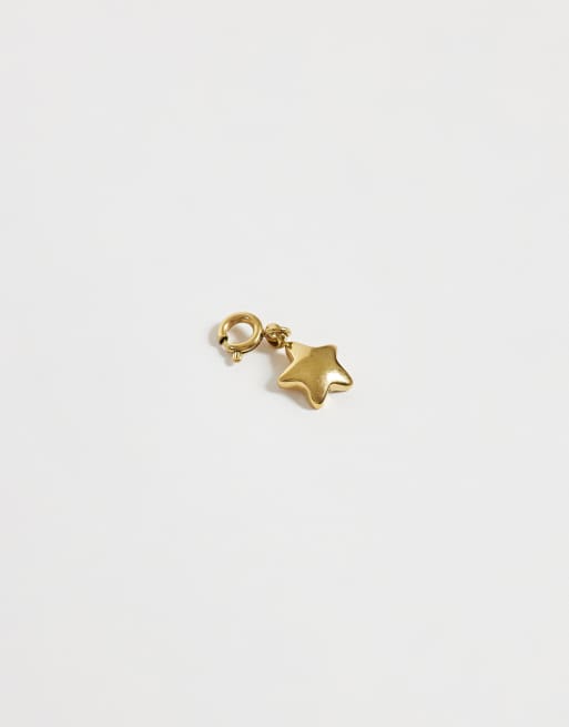 ASOS DESIGN - Charm dorado de estrella intercambiable de acero inoxidable resistente, 4 de 4