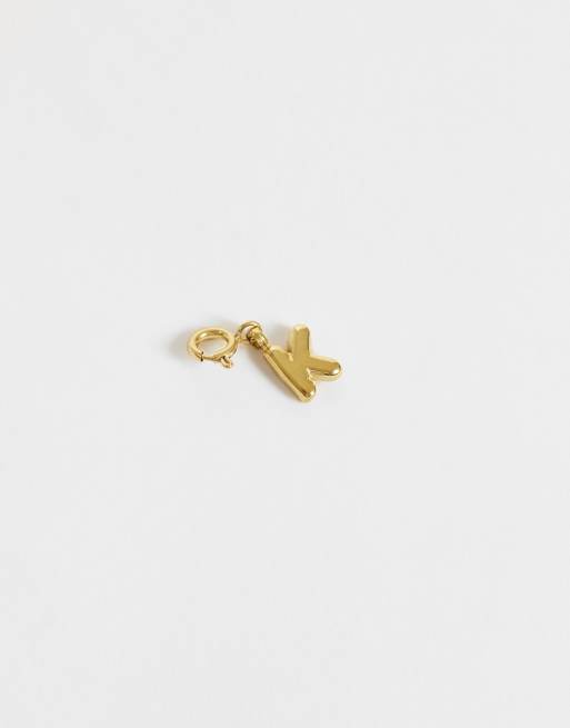 ASOS DESIGN charm K intercambiabile in acciaio inossidabile waterproof color oro, 3 di 4
