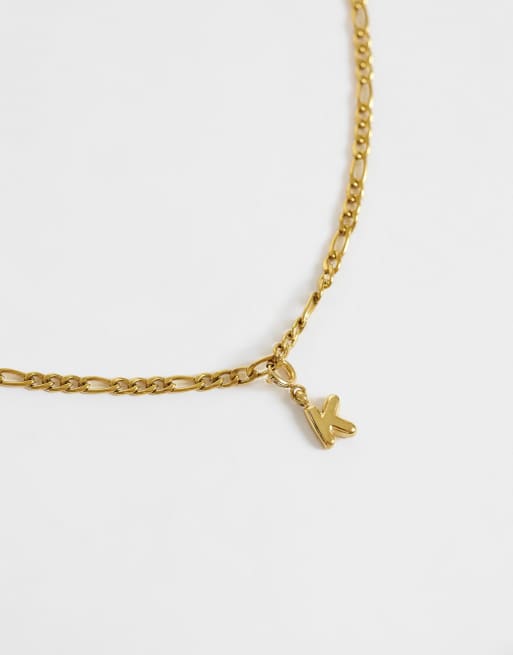 ASOS DESIGN charm K intercambiabile in acciaio inossidabile waterproof color oro, 4 di 4