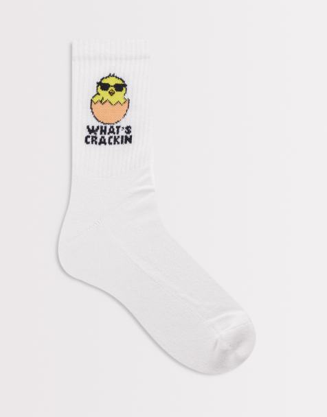 ASOS DESIGN - Chaussettes à imprimé poussin - Blanc - view 1