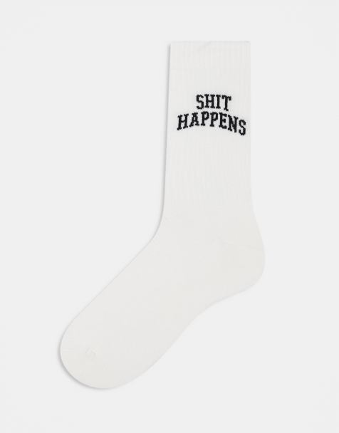 ASOS DESIGN - Chaussettes à motif Fuck Off - Blanc - view 1