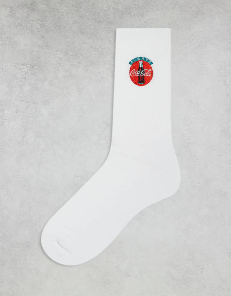 ASOS DESIGN - Chaussettes avec broderie Coca - Blanc - view 1