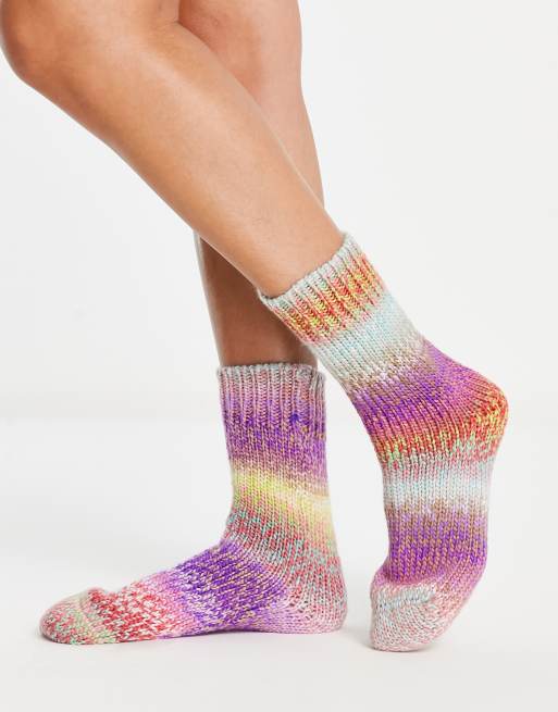 ASOS DESIGN Chaussettes confort en maille m lang e Multicolore