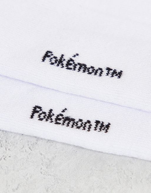 ASOS DESIGN - Chaussettes de sport Pokémon à motif Ronflex - Blanc