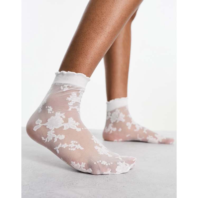 ASOS DESIGN Chaussettes en dentelle Blanc ASOS