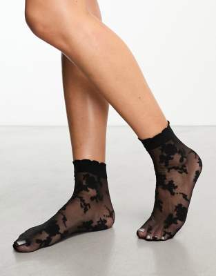 ASOS DESIGN - Chaussettes en dentelle - Noir