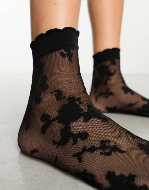 ASOS DESIGN - Chaussettes en dentelle - Noir , 2 de 4