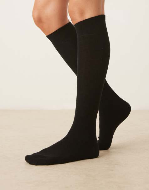 ASOS DESIGN - Chaussettes hauteur genou - Noir - view 1
