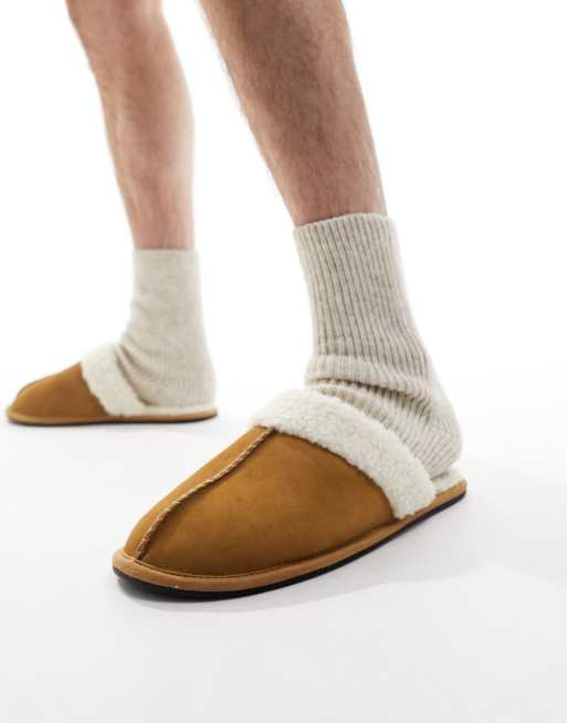 ASOS DESIGN Chaussons en peau de mouton de qualit sup rieure