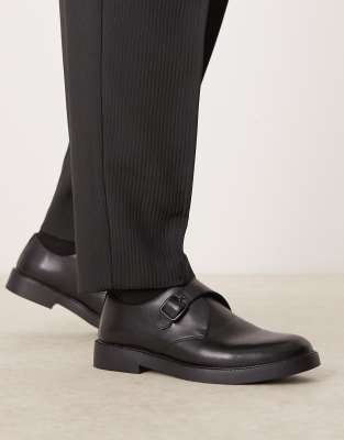 ASOS DESIGN - Chaussures à boucle en cuir - Noir