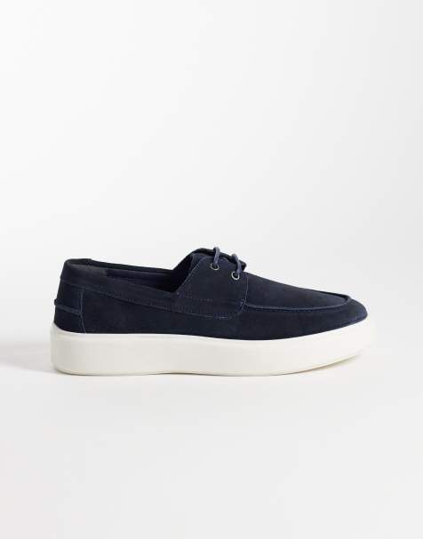 ASOS DESIGN - Chaussures à lacets en daim avec semelle cuvette - Bleu marine - view 1