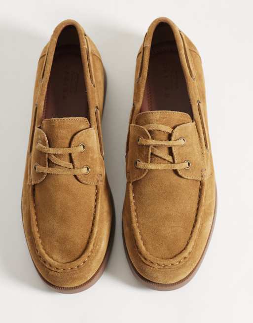 ASOS DESIGN - Chaussures bateau à lacets en daim avec semelle en caoutchouc - Fauve, 2 de 4