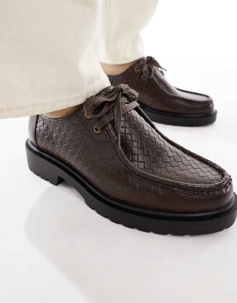 ASOS DESIGN - Chaussures bateau texturées à lacets - Marron - view 1