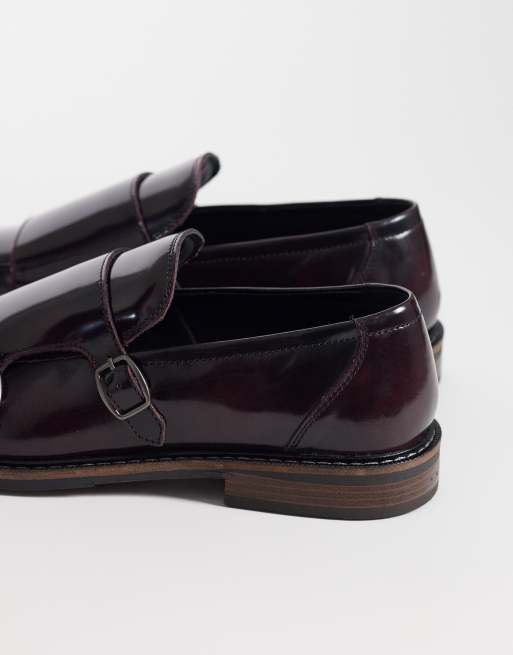 ASOS DESIGN - Chaussures derby en cuir glacé - Bordeaux, 4 de 4