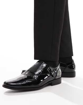 ASOS DESIGN - Chaussures derby vernies - Noir