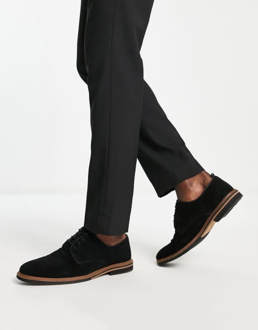 ASOS DESIGN Chaussures en daim lacets avec semelle contrastante Noir