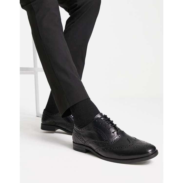 ASOS DESIGN Chaussures Oxford style richelieu en cuir Noir ASOS