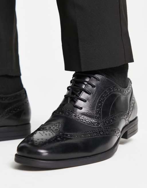 ASOS DESIGN Chaussures Oxford style richelieu en cuir Noir ASOS