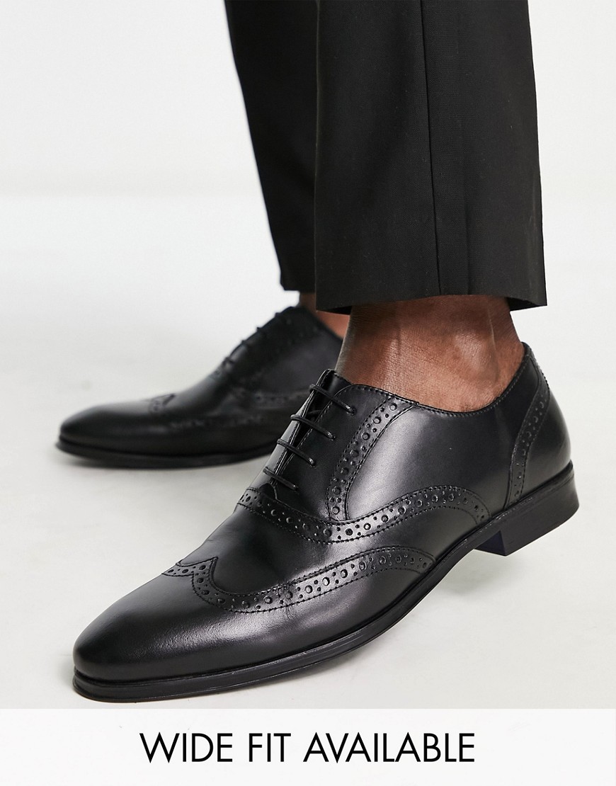 ASOS DESIGN - Chaussures Oxford style richelieu en cuir - Noir
