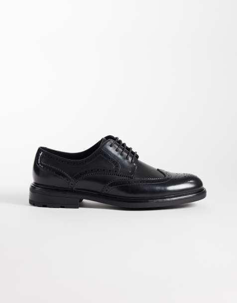 ASOS DESIGN chaussures richelieu à lacets avec semelle crantée en noir - view 1