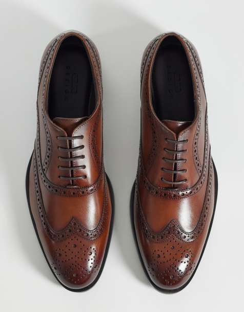 ASOS DESIGN - Chaussures richelieu à lacets en cuir brillant - Fauve - view 1