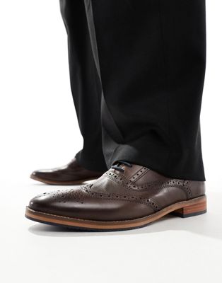 Chaussures, bottes et baskets Chaussures richelieu en cuir avec semelle naturelle et détails colorés - Marron