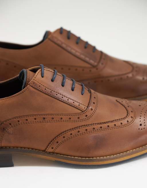 ASOS DESIGN - Chaussures richelieu en cuir avec semelle naturelle et détails colorés - Marron, 3 de 4