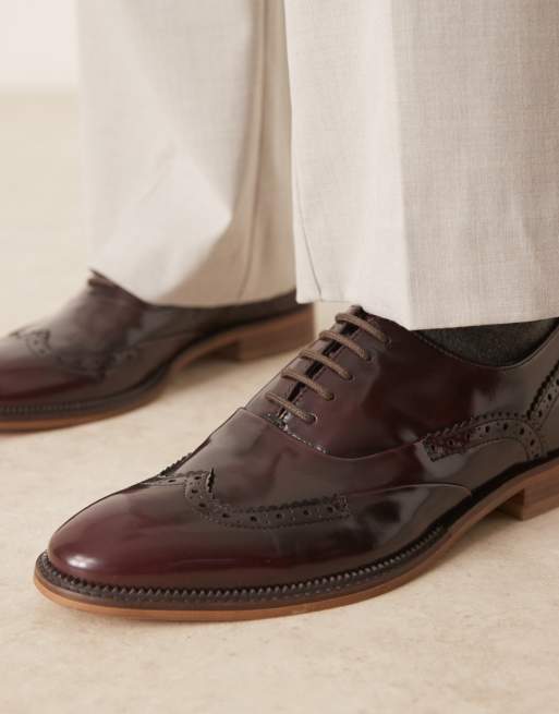 ASOS DESIGN - Chaussures richelieu en cuir - Bordeaux, 4 de 4