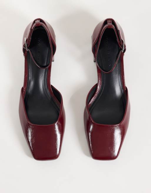 ASOS DESIGN chaussures Sweetie à talon mi-haut carré en bordeaux, 2 de 4