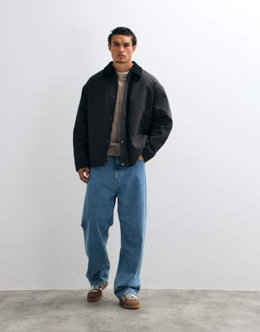 ASOS DESIGN check harrington jacket with contrast collar , 2 of 5