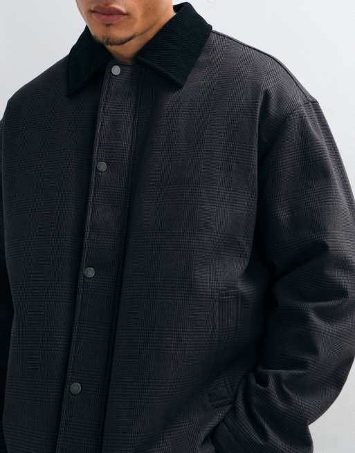 ASOS DESIGN check harrington jacket with contrast collar , 5 of 5