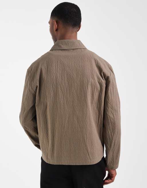 ASOS DESIGN check jacket in dark stone, 4 of 5